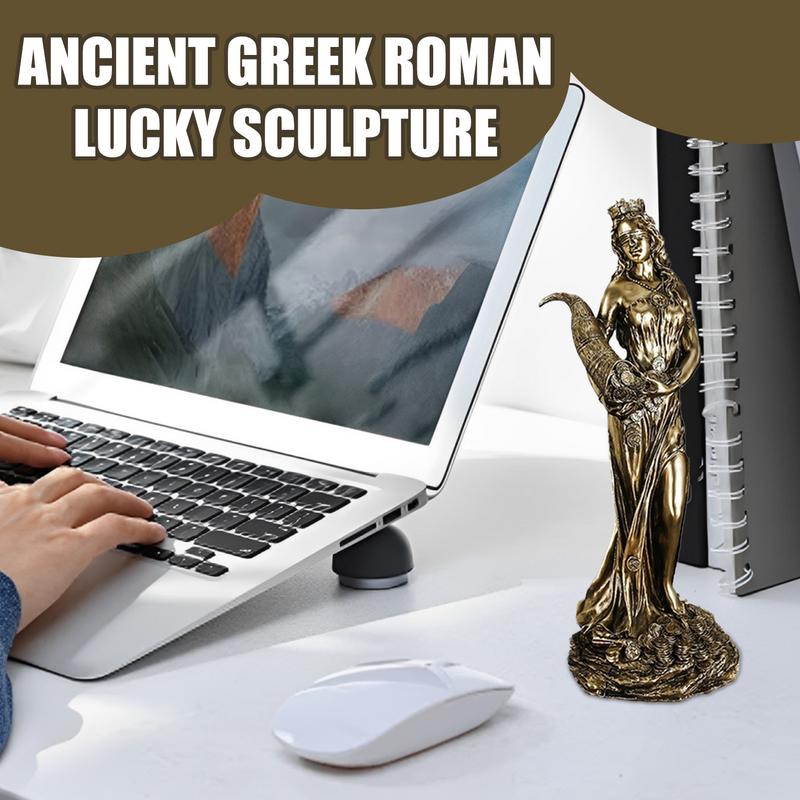 Goddess Fortune Statue Figurine Collectible Miniature Luck Lady Greek Statue Good Fortune Sculpture Exquisite Home Interior