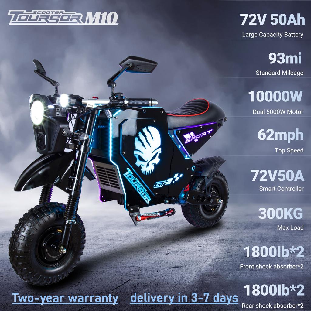Elektrická koloběžka M10 72V50AH10000W s dvojitým pohonem Elektrická koloběžka s NFC dálkovým ovládáním Dospělá elektrická koloběžka Terénní Dlouhá výdrž