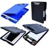 Multifunctional File Folder with Clipboard Waterproof File Organiser Box Plastic Writing Pad for Student Teacher School