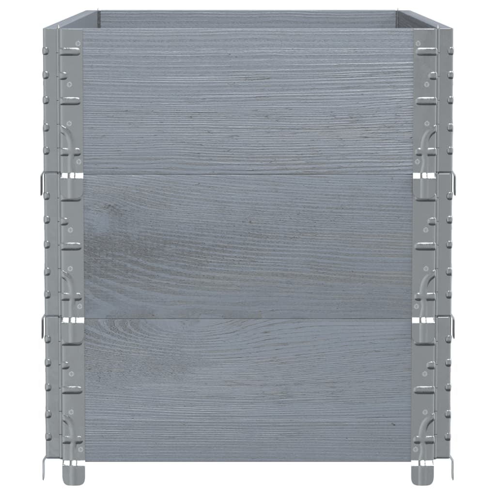 Pallet Top Frame Set 3 Pcs Grey 100 X 50 Cm Solid Pine Wood