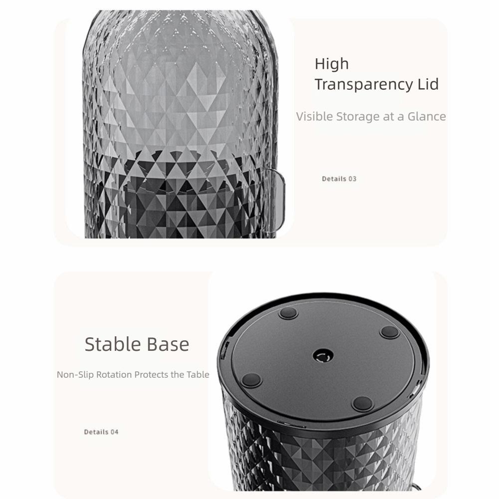 Dustproof Birdcage Makeup Brush Holder 360° Rotating Make Up Brush Bucket Eyebrow Pencil