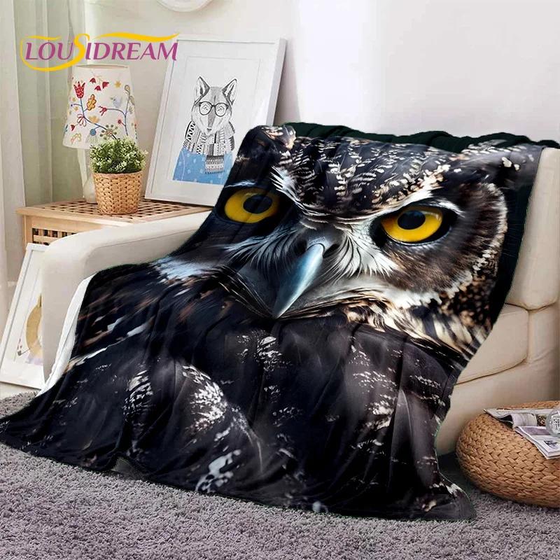 Cute Owl Eagle Birds Cartoon 3D Soft Flannel Blanket for Beds Bedroom Sofa Picnic,Throw Blanket for Cover Outdoors Leisure Gift