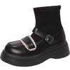 Versatile small leather shoes women's summer new temperament muffin thick-soled socks small height-increasing women's shoes