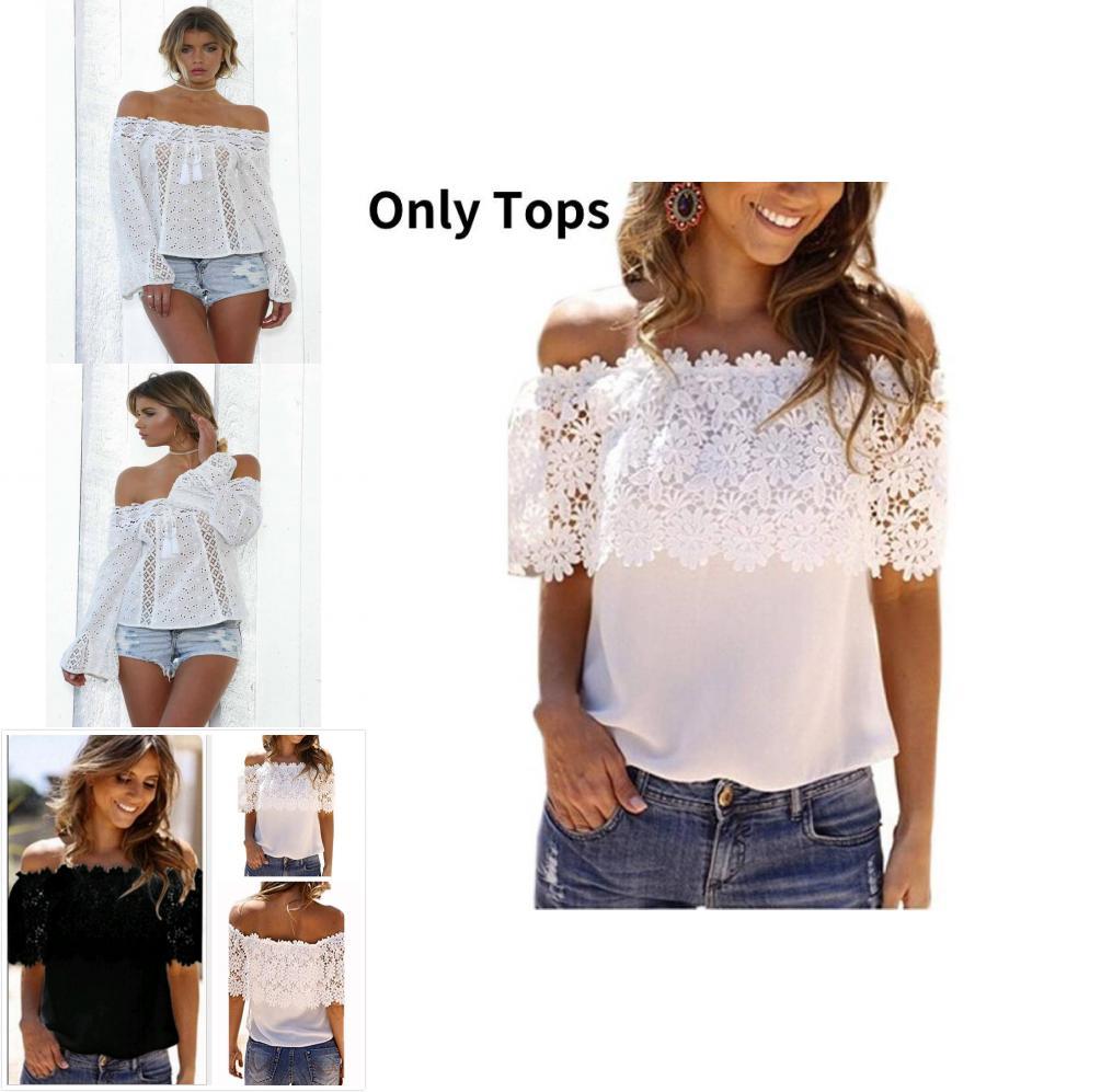 Womens Viscose Crochet Lace Trim Tshirt Business Casual Top For Office Wear And Casual Outfits