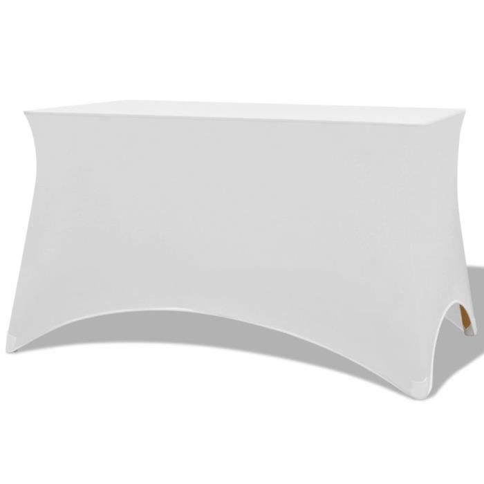 Housses de table - vidaXL - 2 pièces - Blanc - 243 x 76 x 74 cm - Synthétique