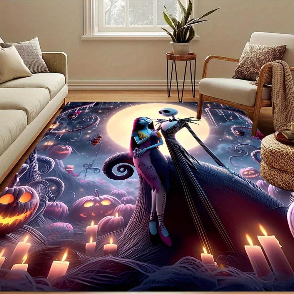 1pc The Nightmare Before Christmas Carpet Area Rug, Bedroom, and Playroom - Durable, Stain-Resistant, and Easy To Clean, Living Room, Laundr