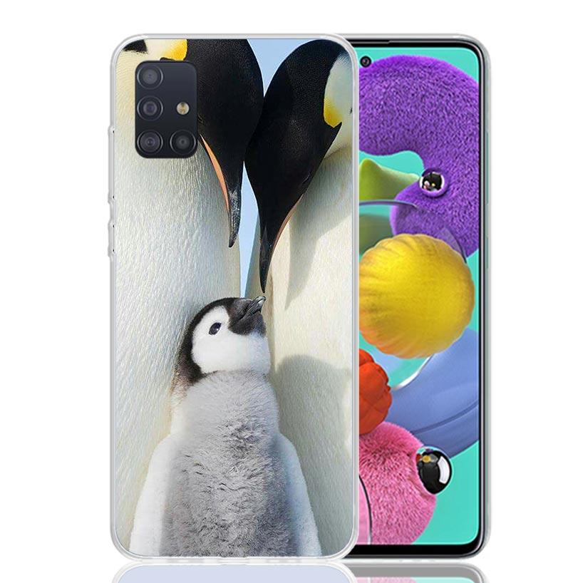 Penguins Love At The North Pole Phone Case For Samsung Galaxy A52 A32 A22 A12 A02S A50S A30S A51 A31 AA71 Note 20 Ultra 10 S10 P
