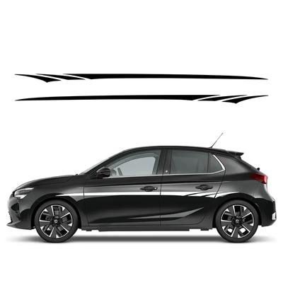 For Opel Corsa C E F D 2PCS Car Side Door Stickers Vinyl DIY Modified Sports Racing Stripe Pattern Stickers Vehicle Decoration