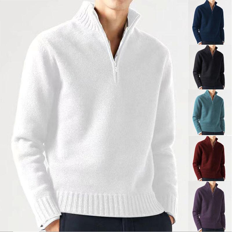 Autum Men Turtlenecks Sweaters Knitwear Pullovers Solid Color Long Sleeved Sweater Male Casual Daily Warm Coats