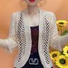 Damen Sommer Oberbekleidung: Eleganter einfarbiger leichter Strick-Cardigan zum Sonnenschutz