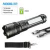 Super Bright Aluminum Alloy LED Flashlight With 60W High Power White Laser Beads With 5400 MAh High Capacity Lithium Battery
