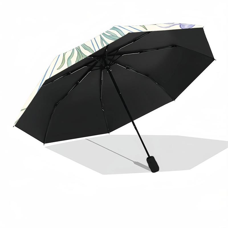 1pc Sturdy 8-Bone Auto Umbrella, Pale Marine Turtle Dolphin Umbrella, Digital Printed, Foldable Umbrella for On-the-Go Outdoor Use