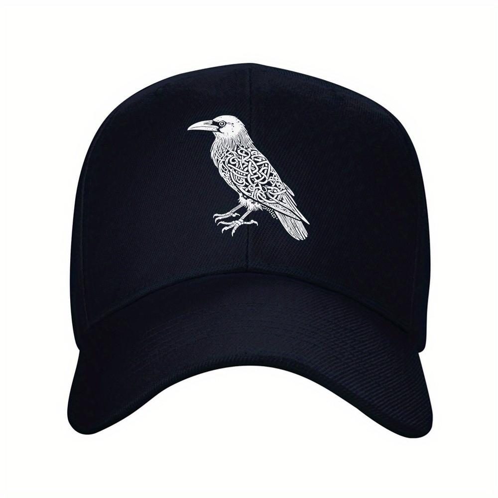 Celtic Knot Raven Baseball Cap Unisex Adjustable Polyester Graphic Hat for Outdoor Travel
