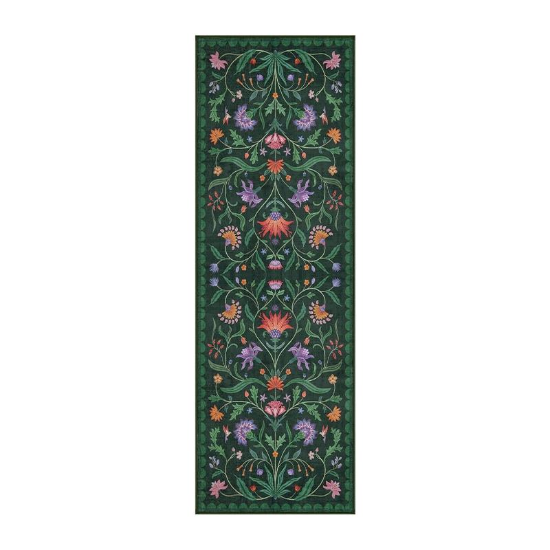 Hallway Carpet Stair Walkway Long Strip Foot Mat Machine Washable Foldable Floor Mats Bohemian Floral Style Home Decoration Rug
