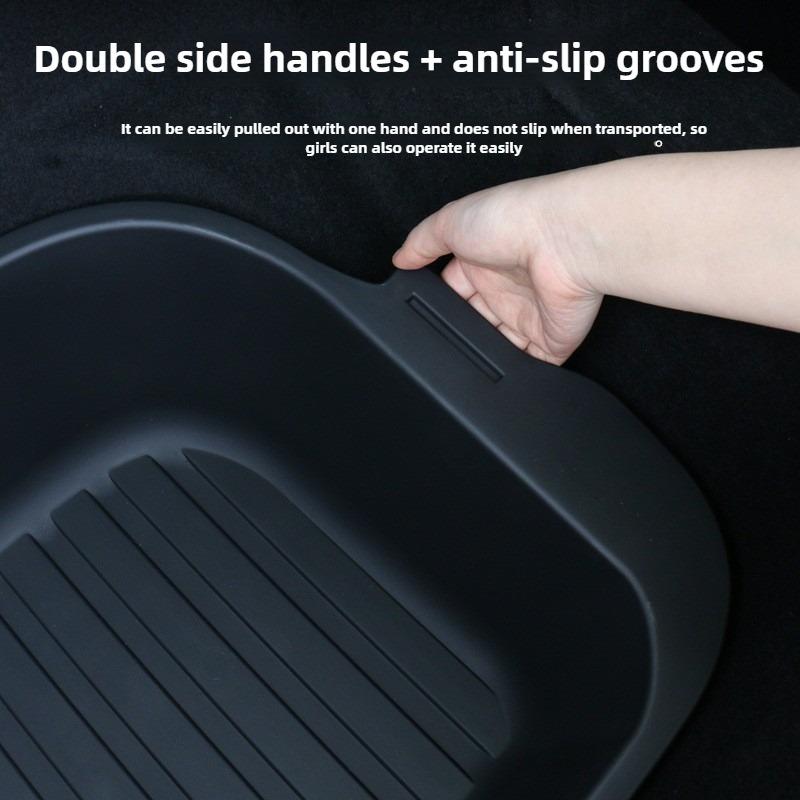 For New Tesla Model Y Juniper 2025 Launch Organizer Box Rear Trunk Double-deck Storage Box Front Cargo Dustproof Luggage Tray