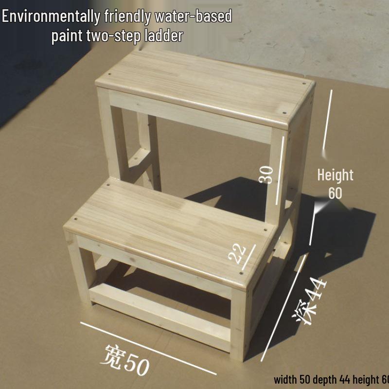 Compact Folding Solid Wood Step Stool & Ladder for Home Use