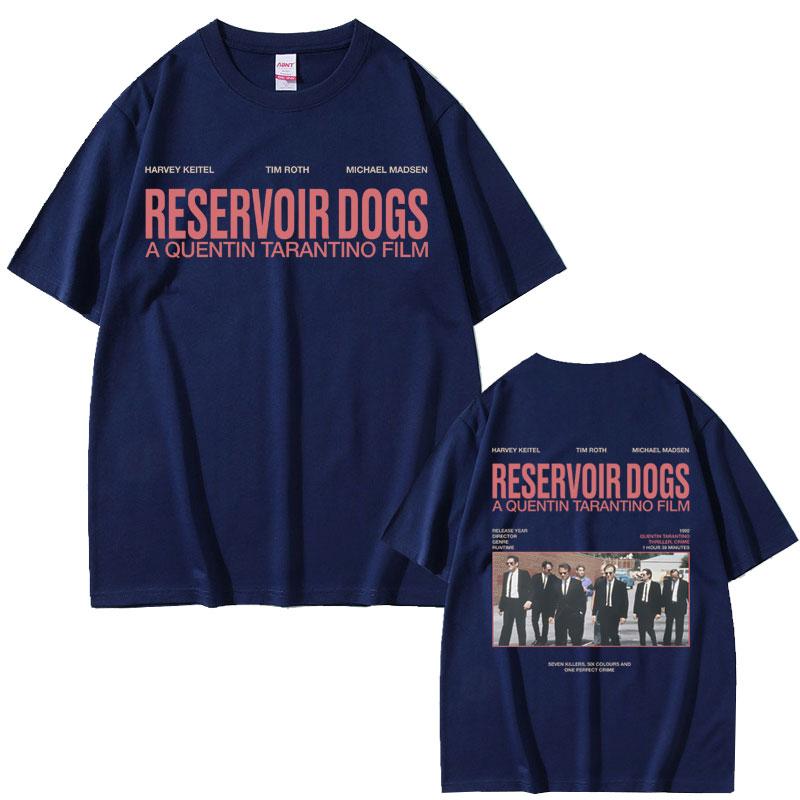 Hot Famous Director Quentin Tarantino Movie Reservoir Dogs Double Sided Print Tshirt Men Women Casual Vintage Oversized Tshirt S