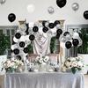 12inch 100pcs silver black white balloon set with confetti, suitable for weddings, birthdays, theme parties, family gatherings