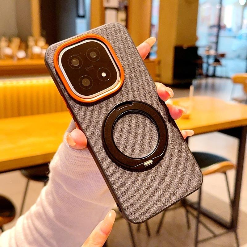 Applicable to iQOO11 mobile phone case magnetic suction rotating bracket iqoo11ultra cloth pattern protective cover iqoo11t fabric