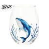 Vetro Dipinto a Mano Artigianale Animale Tema Trasparente Bicchiere Marino Manico Ergonomico Artigianale Cocktail Creativo da Bere per