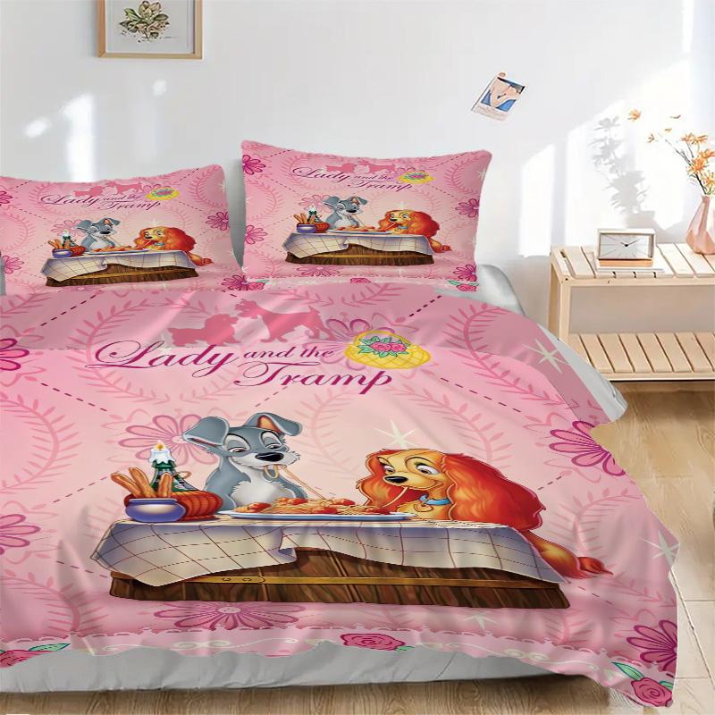 Lady Tramp Romance Print 3Pcs Bedding Setduvet Cover With 2 Bedropillowcase Home Birthday Gift