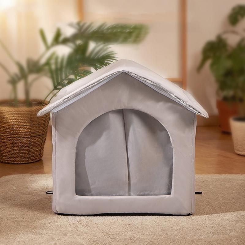 1Pc Aluminum Film Dog Oxford Cloth Warm Pet Air-conditioned House Convenient Cat Summer/Winnter Closed Pet Nest Large Space