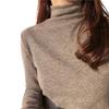 Women's Fleece-Lined Slim-Fit Long Sleeve Base Layer Top - Warm, Half-High Neck, Solid Color, Versatile, Autumn/Winter Style.