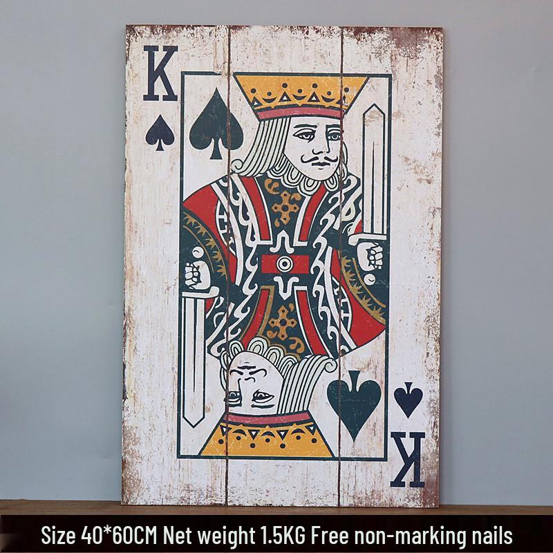 

Vintage Playing Cards Wall Art for Bar, Cafe, or Living Room Decor 40*60CM