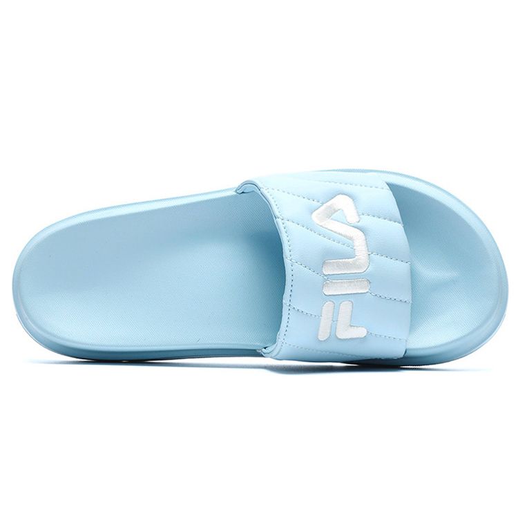 Fila Drifter Comfortable Versatile Leather Patch Slide Sandals Women Sandals Grass-Blue F12W226504FOM