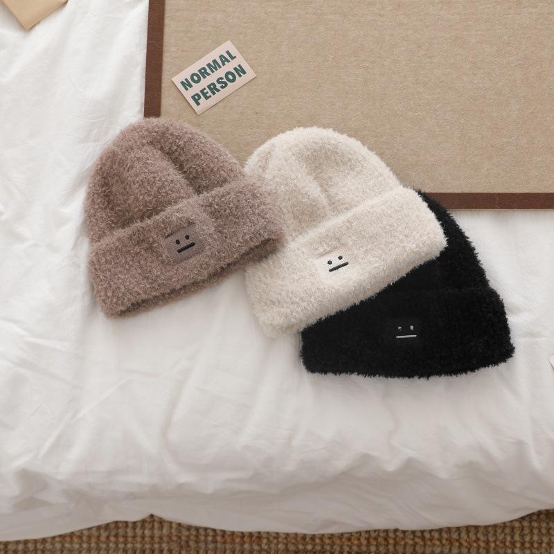 Hat Women's Korean Style Autumn and Winter Fashion Versatile Wool Hat Thickened Knitted Hat Warm and Personalized College Cool Hat