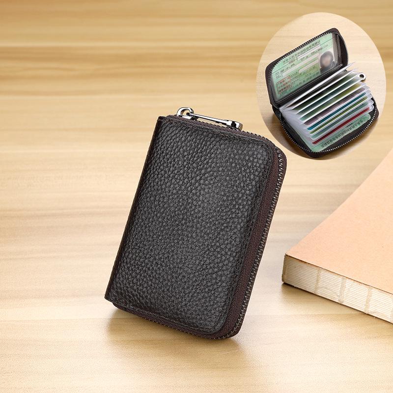 Men's and Women's Anti-Theft Accordion Card Holder with Large Capacity, Anti-Magnetic Protection, and Multi-Card Slots.