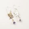 Natural Iolite Gemstone 925 Sterling Silver Jewelry Handmade Fish Earrings 2.17" EE-148-5