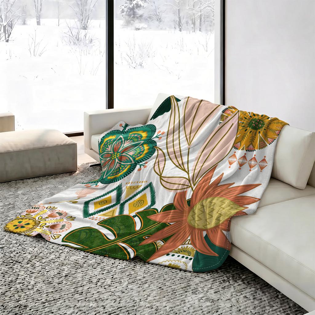 Bohemian tropische florale Kühlende Decke, Leichte Boho Sommerdecke, Atmungsaktive Kühle Decke für lebendiges Schlafzimmer