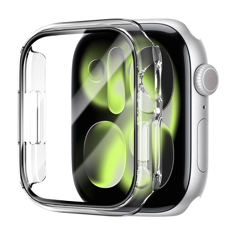 

Screen Protector For Apple Watch Series 11 10 46mm 42mm 9 8 7 6 5 SE 45mm/41/44/40/42/38mm Tempered Glass+PC Bumper Cover Case 45mm Series 7-8-9 прозрачный