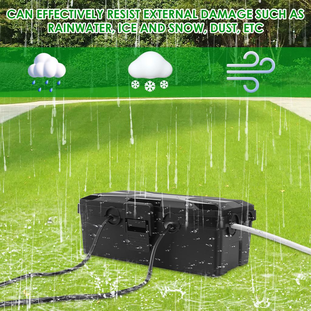 Outdoor Electrical Box Waterproof Weatherproof Connection Box 6 Cable Entry Ports, Extension Cord Cover Protect Power Strip Time
