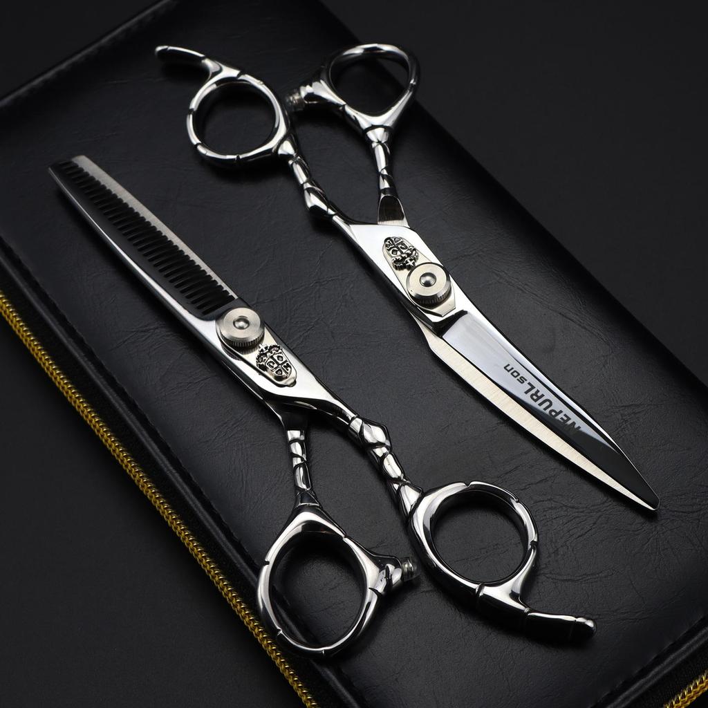 6.0-Inch Curved Blade Hairdressing and Thinning Scissors