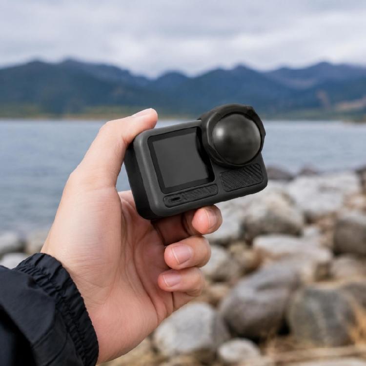 Matte Silicone Camera Lens Cover for X6 Action Camera with Molded Side Openings and Wipe-Clean Care After Commuting, Travel, Cycling, or Hiking