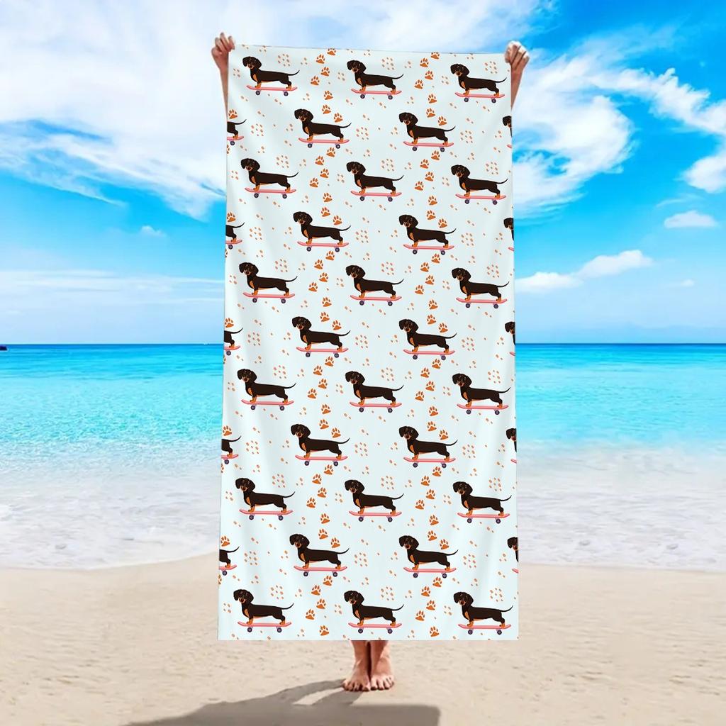 Dackel Hunde Druck Mikrofaser Handtuch für Männer Frauen Sommer Strand Pool Camping Fitnessstudio Yoga Outdoor Urlaub Strandtuch