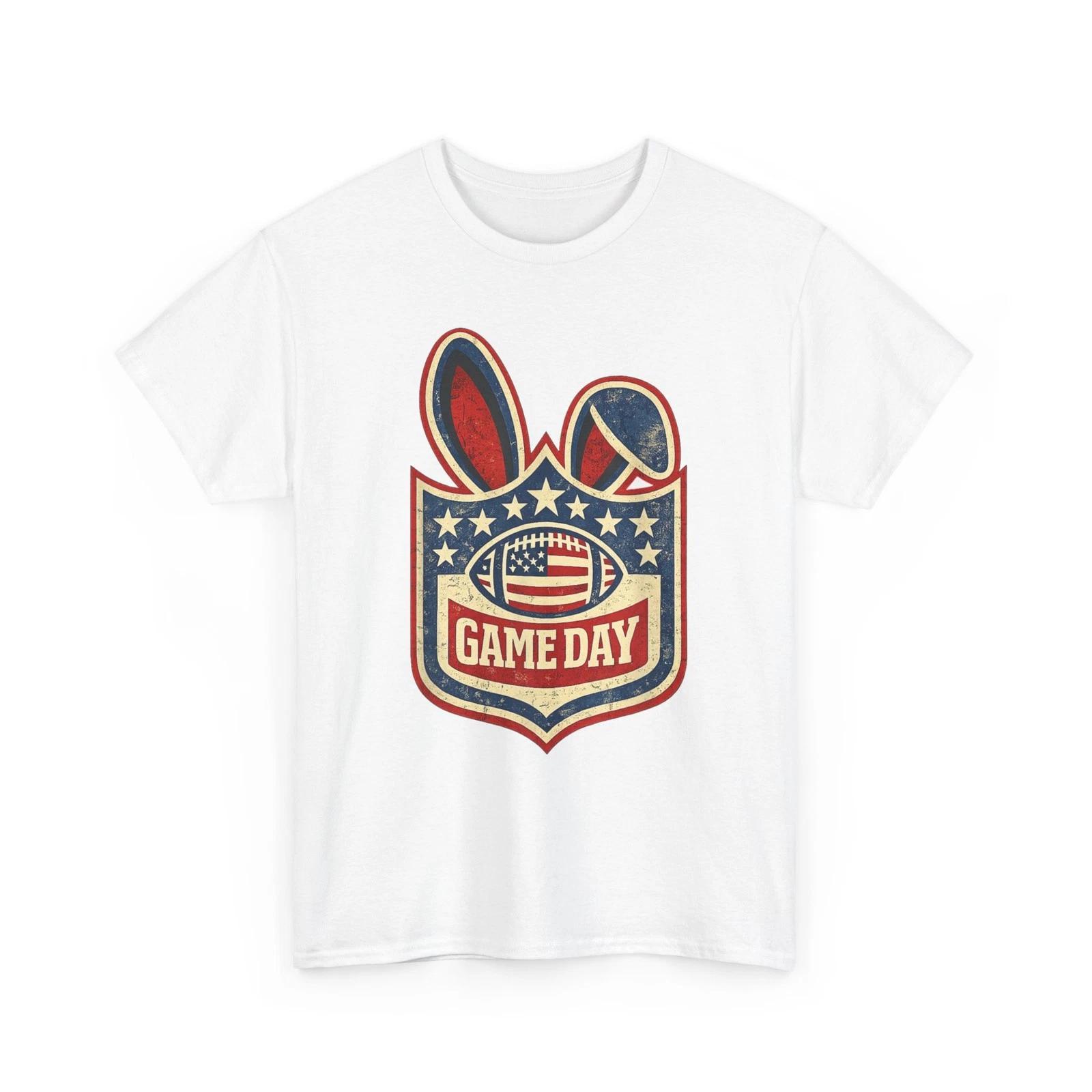 Football Shirt, Football Patriotic American Bunny Game Day Shirt 4XL