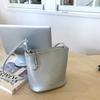 Small Bag Summer Minimalist and Versatile Shoulder Messenger Bag Women's Mobile Phone Bag Lychee Pattern Bucket Bag