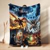 Harry Potter Magical Adventures Flannel Printed Blanket Thick Warm Throw Blanket For Living Room Gaming Room Home Party Decor Holiday Gift