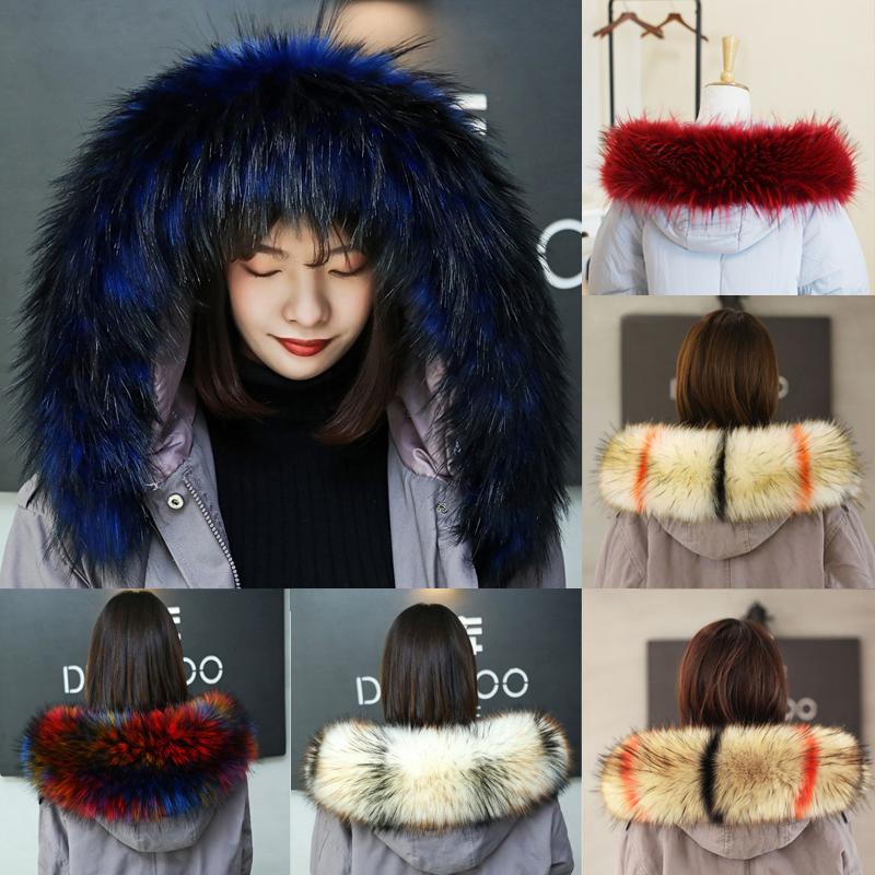 Winter Women Faux Fur Collar For Coat Sweater Down Jacket Hood Scarf Shawl Wrap Winter Women Faux Fur Collar For Coat Sweater Down Jacket Hood Scarf Shawl Wrap