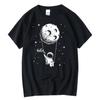 Mens Printed Tshirt 100 Cotton Fun Space Man Pattern Casual Shortsleeved Cool and Loose Clothing Tshirt