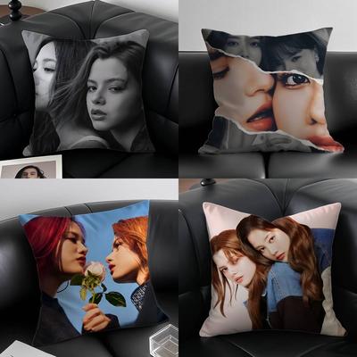 Singer Beautiful Freen And Becky-B Pillow Case Anti-dustmite Pillowcase Invisible Zipper Silky Short Plush Sofa Cushion Cover