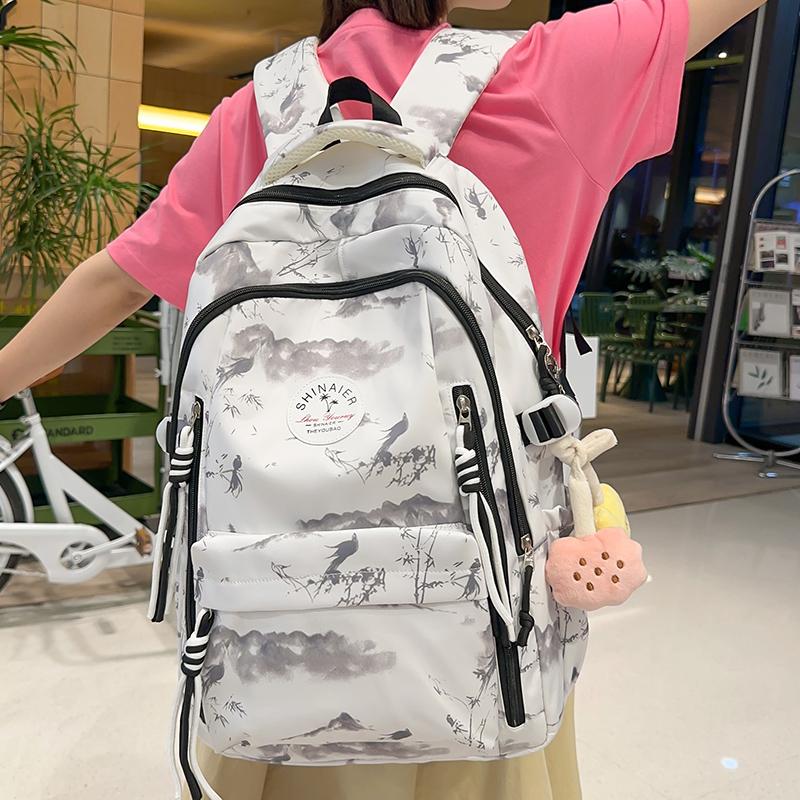 Студенческий школьный рюкзак женский большой вместимости с принтом рюкзак для учеников — фото 4