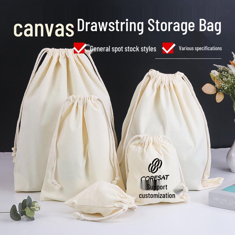 Custom Canvas Jewelry & Doll Storage Drawstring Bag with Pattern Print