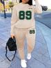 1116 European and American new women's clothing, simple casual fashion 1D printing loose crew neck sweater women's suit