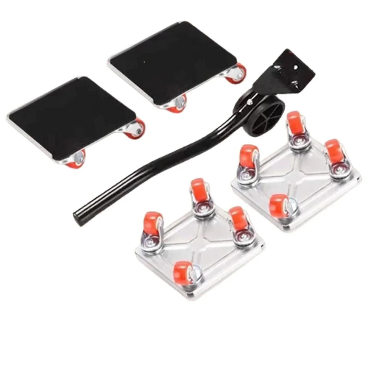 

Набор для подъема мебели и инструмент для перемещения мебели, вращающиеся на 360° резиновые колеса для перемещения дивана, шкафа, холодильника, 2 пары противоскользящих накладок серебряный