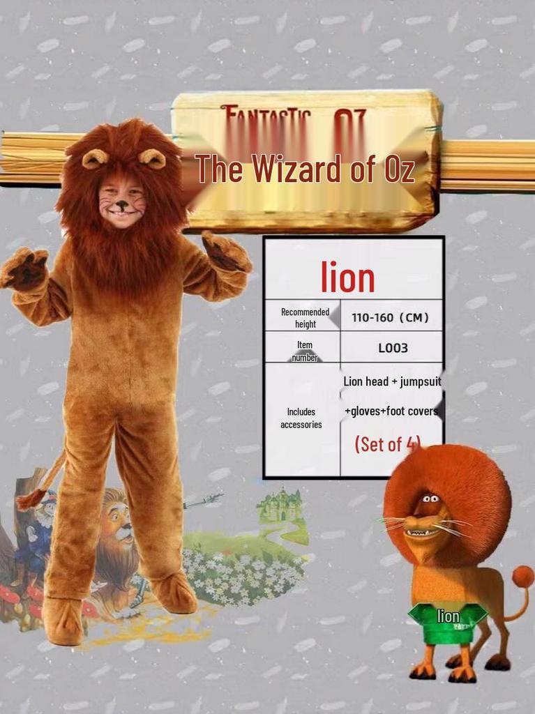 Halloween Lion Costume: Wizard of Oz Lion for Kids & Adults, Parent-Child Cosplay