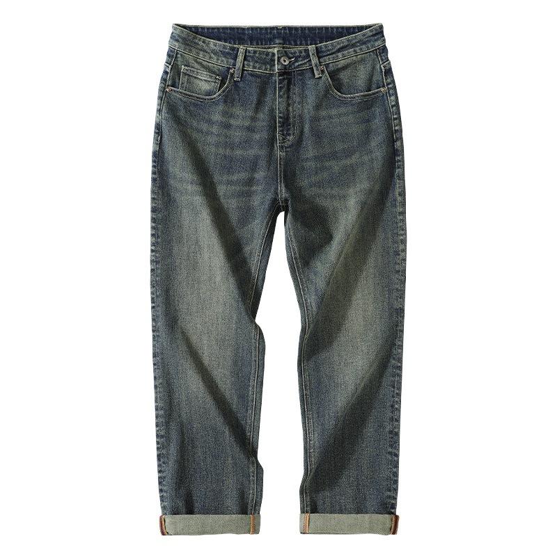 New Spring and Summer Men's Loose Straight American High Street Stretch Jeans Trousers